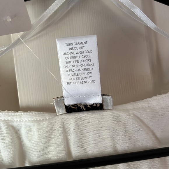 CDW Women’s Size L Circle Lace Short-sleeve Top Ivory - Picture 4 of 5